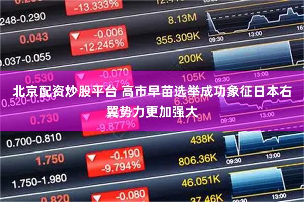 北京配资炒股平台 高市早苗选举成功象征日本右翼势力更加强大